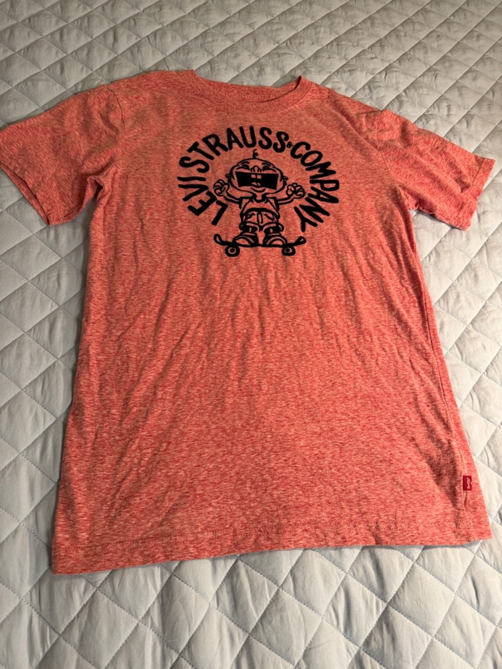 Levi's Heathered Skateboard Graphic Coral-Orange Short Sleeve Graphic Tee